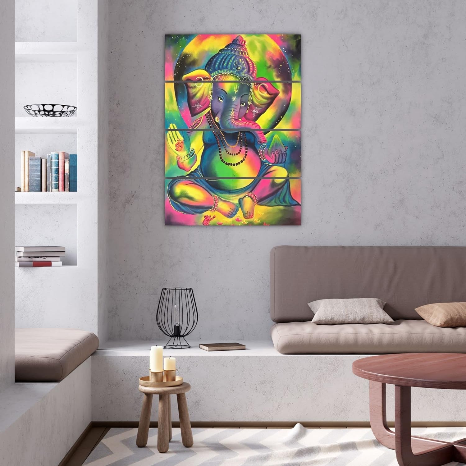 inep-b0bbpsjwsc-ganesha-tastic-framed-wall-art-party-showing-four-brown-wooden-framed-ganesha-portraits-hung-on-a-living-room-wall.jpg